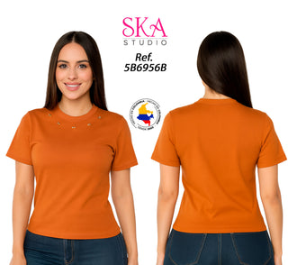 Blusa Cuello Redondo 5B6956B - Naranja