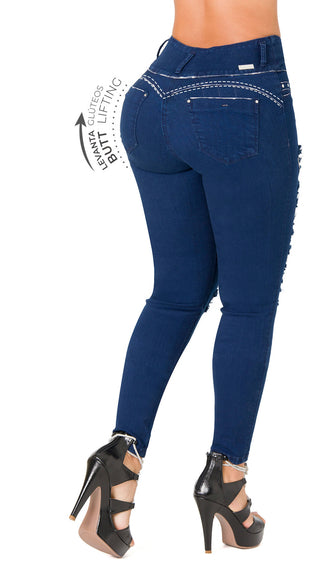 Jean Levanta Cola Skinny Secret Love 21437DPNP-B - Azul Oscuro
