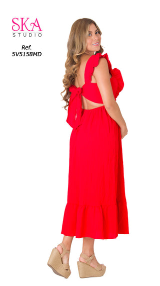 Vestido Midi 5V5158MD - Rojo