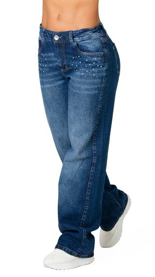 Jeans Rigido Levantacola 52723PDR-B	 - Azul Oscuro