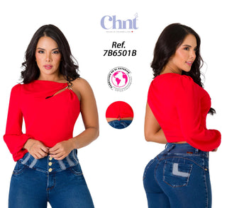 Blusa Asimétrica 7B6501B - Rojo