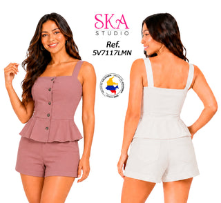 Conjunto Short 5V7117LMN - Blanco