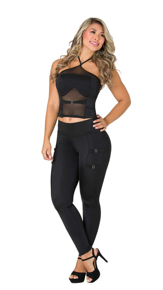Set Top y Legging LevantaCola 4L1000LPCP-N - Negro
