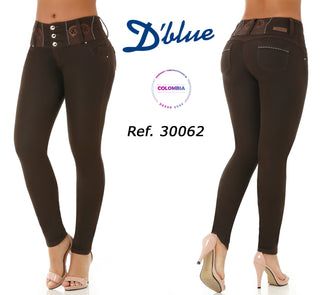 Jean Tiro Alto Cotilla Corazón Dark Brown 30062PAP-B