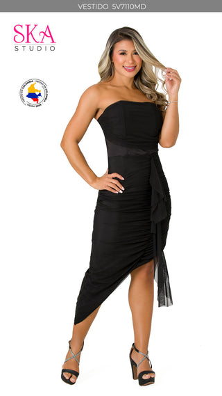 Vestido Strapless 5V7110MD	 - Negro