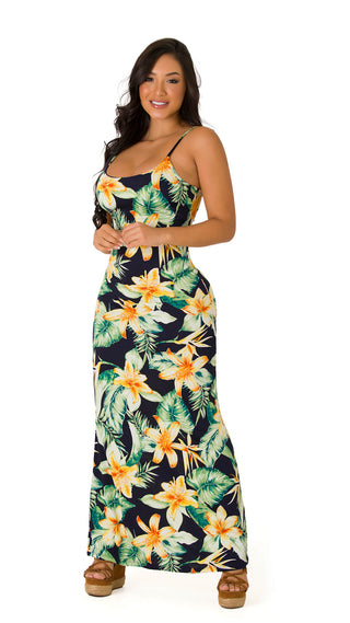 Vestido Maxi Con Estampado De Flores 7V4720MX - Estampado
