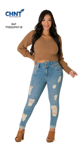 Ho Jeans Levantacola Bota Tobillero 71182DPNT-B - Azul Claro