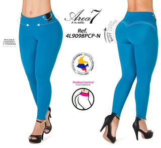 Leggings LevantaCola Pretina Control Area7 4L909BPCP-N - Azul