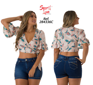Blusa Manga 3 qtr 2B4336C - Estampado