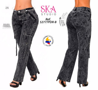 Jeans Moda Bota Recta 52777PDR-B - Gris