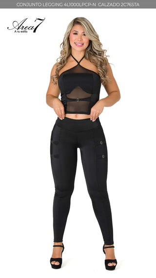 Set Top y Legging LevantaCola 4L1000LPCP-N - Negro