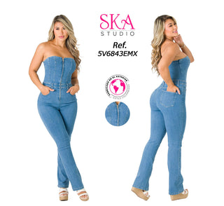Enterizo en Denim con Cierre 5V6843EMX - Azul