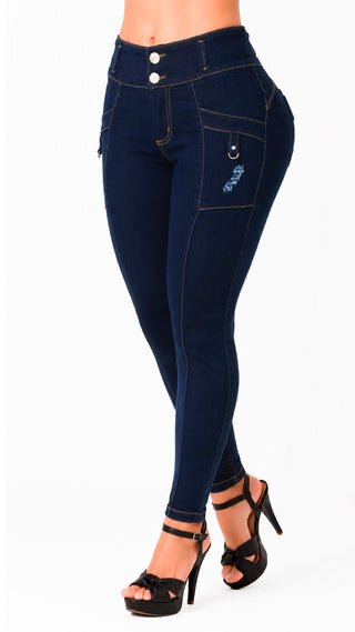 Jean Skinny Levantacola Tiro Alto 52821PNP-B