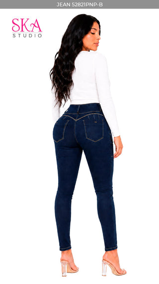 Jean Skinny Levantacola Tiro Alto 52821PNP-B