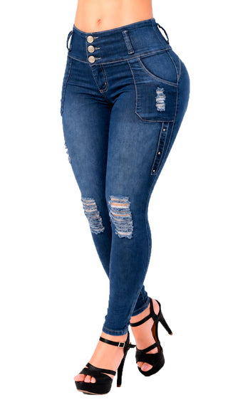 Jeans Moda Levantacola 52819DPAT-N