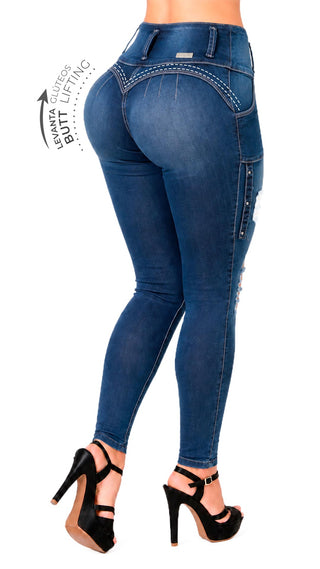Jeans Moda Levantacola 52819DPAT-N