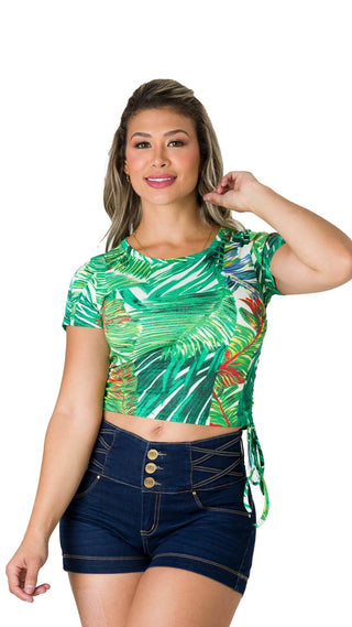 Blusa Con Estampado Tropical 5B4779B - Estampado