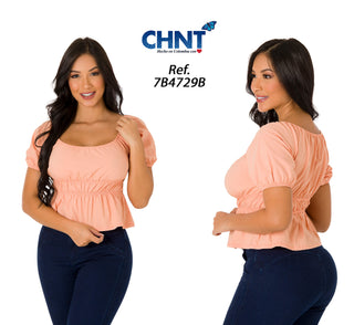 Blusa Manga Corta Cuello Redondo 7B4729B - Naranja