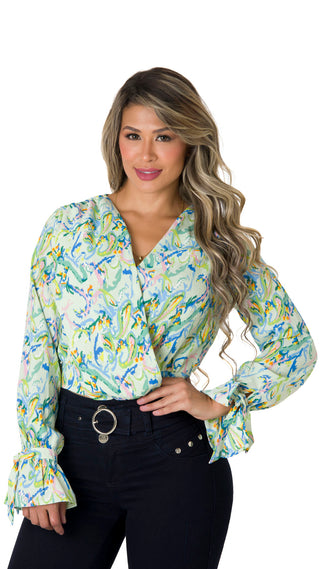 Blusa Con Manga Acampanada 5B5051B - Estampado