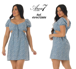 Vestido Corto Con Estampado Floral 4V4470MN - Estampado