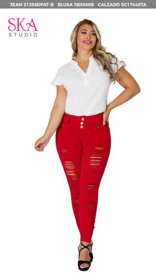 Blusa Con Cuello Neru 5B5566B - Blanco