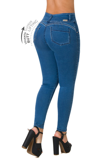 Jean Levanta cola tobillero CHNT 71286PNT-B - Azul Medio