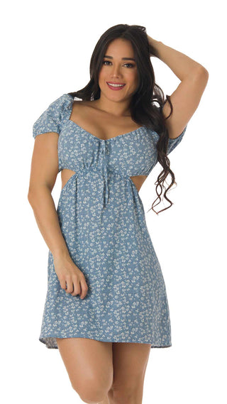 Vestido Corto Con Estampado Floral 4V4470MN - Estampado