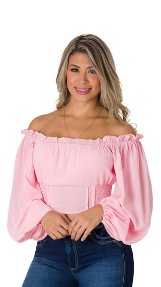 Blusa Con Mangas Tipo Globo 2B3498C - Rosado