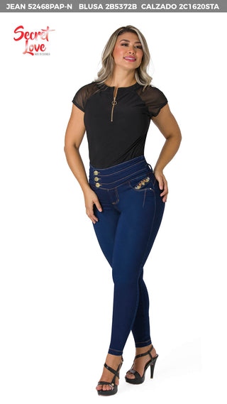 Blusa Con Cierre Frontal 2B5372B - Negro
