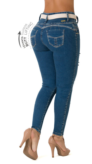 Holmes Jeans Levantacola Bota Skinny 40535DPAP-B - Azul Medio