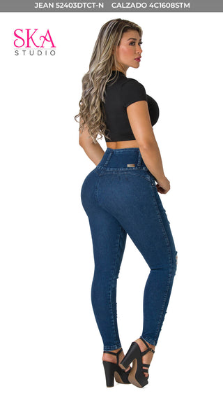 Hildegaard Jeans Levantacola Bota Tobillero 52403DTCT-N - Azul Oscuro