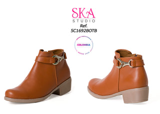 Botín De Tacón Bajo 5C1692BOTB - Miel