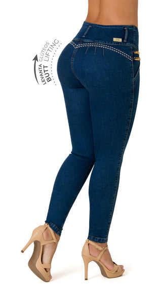 Hill Jeans Levantacola Bota Skinny 52405PAP-N - Azul Oscuro
