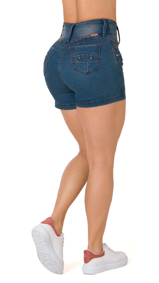 Pamela Shorts Levantacola Pretina Ancha 40505SHPA-B - Azul Medio