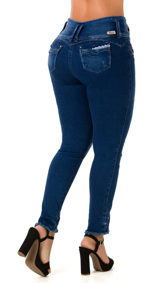 Ivy Jeans Skinny Levanta Cola Tiro Alto 70141DPAT-B - Azul Oscuro