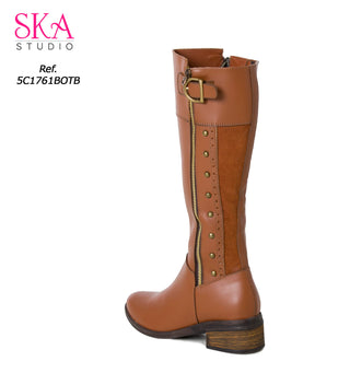 Botas largas tacon bajo 5C1761BOTB - Miel