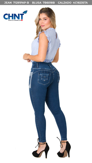 Jeans Levantacola Skinny CHNT 71291PAP-B - Azul Oscuro