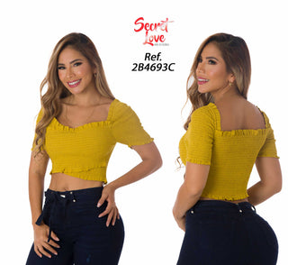 Blusa Manga Corta 2B4693C - Mostaza
