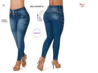 Jianna Jeans Skinny Levantacola 21307PAP-B - Azul Medio