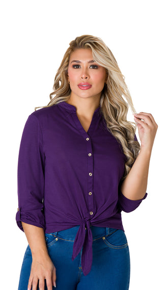 Blusa manga larga 2B5574B - Morado