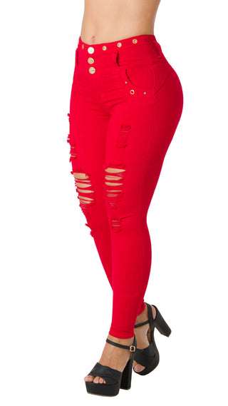 Jeans levanta cola skinny secret love 21378DPAP-N - Rojo