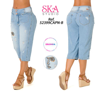 Maravy Capris Levantacola Pretina Normal 52399CAPN-B - Hielo