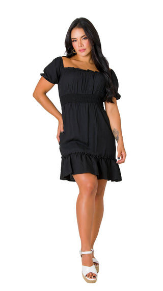 Vestido Mini Cuello Cuadrado 5V5968MN - Negro
