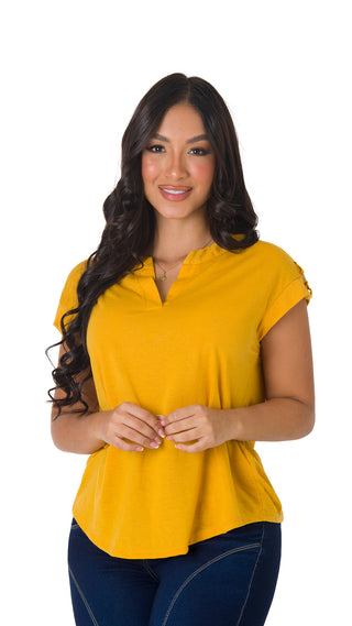 Blusa Manga Corta 4B5108B - Mostaza