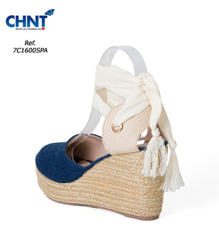 Sandalia Tacon Yute 7C1600SPA - Azul