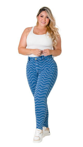 Jean Levanta Cola Skinny Secret Love 21380PDP-B - Azul Oscuro