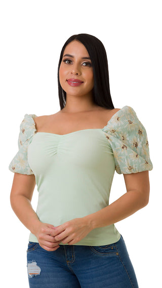 Blusa Manga Corta 2B3627B - Verde Menta