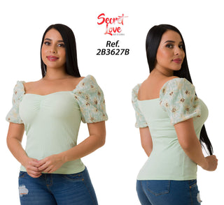 Blusa Manga Corta 2B3627B - Verde Menta