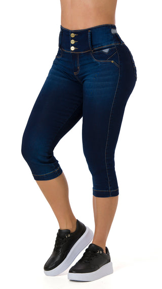 Majorex Capris Levantacola Pretina Ancha 40469CAPA-B - Azul Oscuro