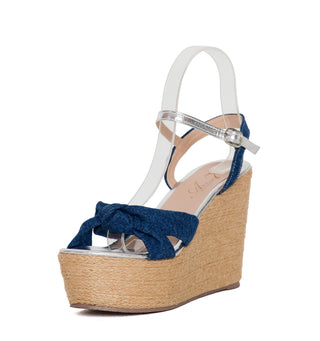Sandalia Plataforma Moño 4C1612SPA - Azul